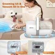 Afloia Dog Grooming Kit, Pet Grooming Vacuum & Dog Clippers Nail Trimmer Grinder & Dog Brush for Shedding with 6 Pet Grooming Tools, Low Noise Dog Hai