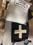 Suzile 2 Pcs Black Pillows with Swiss Cross Throw Pillows Plus Crosses Decorative Cushion for Couch Home Office Decor, 18 x 18 Inches