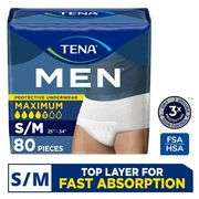 TENA Protective Adult Incontinence Underwear for Men, Maximum, Small/Medium, 70count (New Size Update)