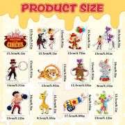 Nezyo 200 Pcs Carnival Cutouts Circus Bulletin Board Decoration Clown Juggling Theme Cut-Outs Accents with 400 Glue Points DIY Crafts for Carnival Cir
