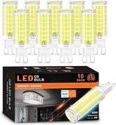 10 Pack G9 LED Bulb 5000K Daylight, Hansnag 6W (60W Halogen Replacement) T4 Chandelier Light Bulbs, G9 Bi Pin Ceramic Base 600LM, AC120V 360 Beam Angl