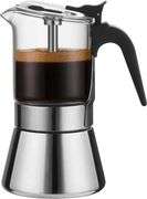 Moka Induction Stovetop Espresso Maker With Pressure valve,Crystal Glass-top & Stainless Steel Esprosso Moka Pot,240ml Classic Italian Coffee Maker