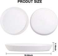 Ejonirinjonir 18pcs White Wheat Straw Dinner Plates, Lightweight, Unbreakable, Deep, Modern Style, All Occasion, 10.24 Inch, Solid Color, Reusable, Di