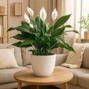Giraffe Creation 12/10/9 Set of 3 Speckled White Plant Pots, Modern Indoor & Outdoor Planters with Drainage Holes and Saucers