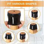 32 Pack Chair Leg Floor Protectors Silicone Covers for Hardwood Floors to Protect Wood Tile Floors Felt Bottom Caps Non Slip Reduce Noise (Large-Black