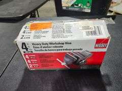 Bessey 4 in. Cast Iron Workshop Bench Vise 360 deg Swivel Base