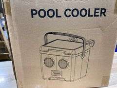 13.74 Qt Pool Cooler with Bluetooth Speaker, Play Music Loudly, Designed for Above Ground Pools, Cans Keep Cold for 1-3 Days, Poolside Ice Chest Acces
