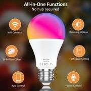 Smart LED Light Bulbs 150W Equivalent, 1600LM 16W Alexa Light Bulbs, A19 E26 Ultra Bright Color Changing Light Bulbs, 2.4 GHz WiFi Dimmable Light Bulb