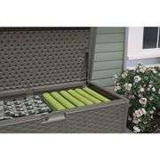 134 Gal. Plastic Wicker Deck Box - Stoney