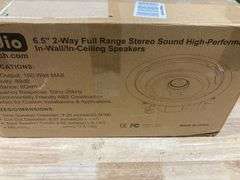 Herdio 6.5' 640Watts 2-Way Bluetooth Ceiling Speakers Package Great for Home Theater System, Living Room,Office,Flush Mount Wired(4 Speakers)