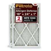 Filtrete 18x24x1 HVAC Furnace Air Filter, MPR 1000 MERV 11, Allergen Defense, 2 Pack