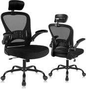 ralex-chair Ergonomic Office Chair with Adjustable Headrest & Lumbar Support, Desk Chair with Flip-Up Armrests, Comfortable for Home, Office, Conferen
