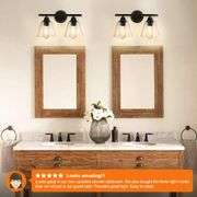 DLLT Wall Sconces Lighting, Hanging Wall Mount Lamp, 2 Lights Farmhouse Bath Vanity Light Fixture for Bathroom, Hallway, Powder Room, Kitchen, Mirror,