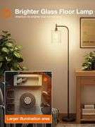addlon Floor Lamps for Living Room Bright Lighting with Glass lampshade, Modern Bright Floor Lamp with LED Bulbs Industrial Standing lamp for beroom,