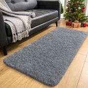 OLANLY 2x4 Machine Washable Runner Rugs for Hallway, Soft Fluffy Shaggy Bedside Rugs for Bedroom, Living Room, Indoor Floor Carpet for Kids Girls Boys