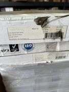 Box of peel and stick vinyl 18" by 18" square opal white flooring tiles (36 sq. Ft. Per box)