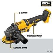 DEWALT FLEXVOLT 60V MAX Cordless Brushless 4.5 in. To 6 in. Small Angle Grinder with Kickback Brake (Tool Only)