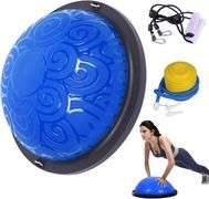 EGOOIEYE Balance Ball Trainer Exercise Half Ball with 2 x Resistance Bands,Inflatable Yoga Ball,Pilates Ball for Home Gym Workouts,for Balance Trainin