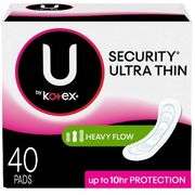 (6) U by Kotex Security Ultra Thin Heavy Flow Long Pads - 40ct