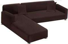 LA MEACK Sectional Couch Covers 2-Piece Softness L Shaped Sofa Cover Super Stretch L-Type Couch Slipcover with 2Pcs Pillowcases Sofa Slipcover 3 Seate