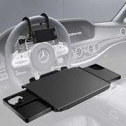 OCCKIC Multi-Functional Steering Wheel Tray-with Separate Stand and Retractable Slot's Black Car Storage Tray,Car Lunch Tray Suitable for Working, Eat