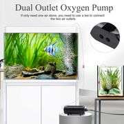 AQQA Aquarium Air Pump,3.5W 5W Dual Outlet Oxygen Pump with 2 Air Stone,Adjustable Air Valve Quiet Bubbler Pump,Up to 160 Gallon Fish Tank