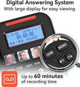 Sangyn Amplified Corded/Cordless Seniors Phone with Answering Machine, Intercom, Audio Booster(+30db), 100dB Extra Loud Visual Ringer, Large Backlit D