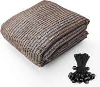 Shatex 90% Sun Shades for Patios 10x 12ft Shade Fabric Sun Shade Cloth Taped Edge with Grommets Sun-Block Mesh Shade for Pergola Cover Canopy Mocha, 1
