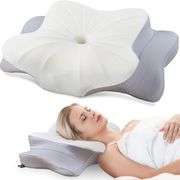 DONAMA Cervical Pillow,Contour Memory Foam Pillow for Sleeping,Ergonomic Neck Support Pillow for Side,Back and Stomach Sleepers with Comfortable and B