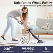 DEVOAC VM6 Steam Mop with Rotating Pads, 10 in 1 Lightweight Steam Mop & 3 Steam Modes & LED Headlights for Hard Floor Laminate Marble Floors