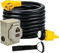 Lalarodia 50 Amp 40FT Generator Cord and Power Inlet Box Combo Kit NEMA 14-50P Male to SS2-50R Twist Locking with Inlet Box for Generator and RV Campe