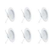 Feit Electric 5/6 in. 925 Lumens 5000K Daylight Dimmable Integrated LED Retrofit Recessed Light Baffle Trim Kit, White 6-Pack