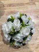 NUPTIO Pcs of 10 Fake Flower Ball Arrangement Bouquet,15 Heads Plastic Roses with Base, Suitable for Our Store's Wedding Centerpiece Flower Rack for P