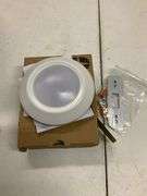 Intrinsic Collection 5-1/2" LED Slim Satin White Flush Mount Surface Mount Light 500 Lumens