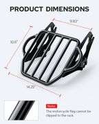 Benlari Gloss Black Detachable Luggage Rack 2-Up Mounting Rack Compatible for Harley Touring Road King Street Electra Glide 2009-2024 2021 2020 2019 2