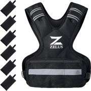 ZELUS Weighted Vest for Men and Women | 4-10lb/11-20lb/20-32lb Vest with 6 Ironsand Weights for Home Workouts | Adjustable Body Weight Vest Exercise S