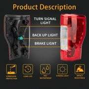 Right Passenger Side Rear Tail Light Assembly Compatible With 2017-2019 Ford F-250 F-350 Super Duty Tail Light Rear Brake Lamps Replacement Taillights