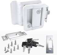 RV Door Lock Replacement with Paddle Deadbolt, Camper Door Handle Latch, 100% Metal RV Enclosed Travel Trailer Entry Door Lock with Keys for Camper Ho