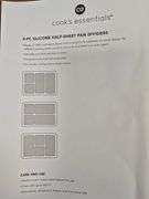 Cooks Essentials 4 pc Silicone Half-Sheet Pan Dividers
