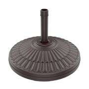 Wikiwiki 80 Lbs Round Weighted Patio Umbrella Base, Standalone Heavy Duty Base Water & Sand Filled Plastic Round Umbrella Base | (Brown)