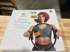 Gaiam Pilates Ring 15" Fitness Circle - Lightweight & Durable Foam Padded Handles | Flexible Resistance Exercise Equipment for Toning Arms, Thighs/Leg