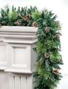 9 Ft Prelit Christmas Garlands with 100 Lights Battery Operated Timer 8 Modes, 329 PCS Artificial Garland Christmas Decoration with Rich Leaves Pine C