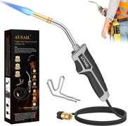 Propane Torch Kit,Mapp Map Gas Torch with Cylinder Clip,Trigger Start 5' Long Hose,Adjustable Flame Map Gas Torch Kit,Brazing Torch Kit,Soldering Weld