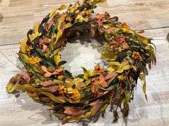 CIR OASES Fall Front Door Wreath,18 Artificial Floral Wreath with Colorful Daisies and Fall Orange Wreath for Front Door Wall Window and Thanksgiving