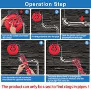 Yeipower Pipe Blockage Detector Locators-Sensor - Water Pipe Wall Scanner 40M Pipeline Detector Metal PVC Water Pipes Clogging Tool