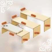 Luqvzxv Purse Display Stand, 3 Pcs Large Stainless Steel Gold Risers Display Stands for Food Dessert Cupcake Shoe Perfume Jewelry Handbag Purse Figure