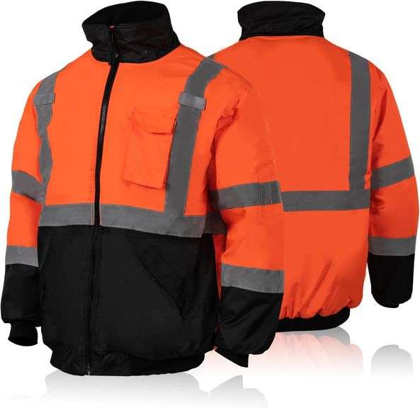 3XL FONIRRA Hi-Viz Safety Reflective Bomber Jacket for Men Waterproof ...