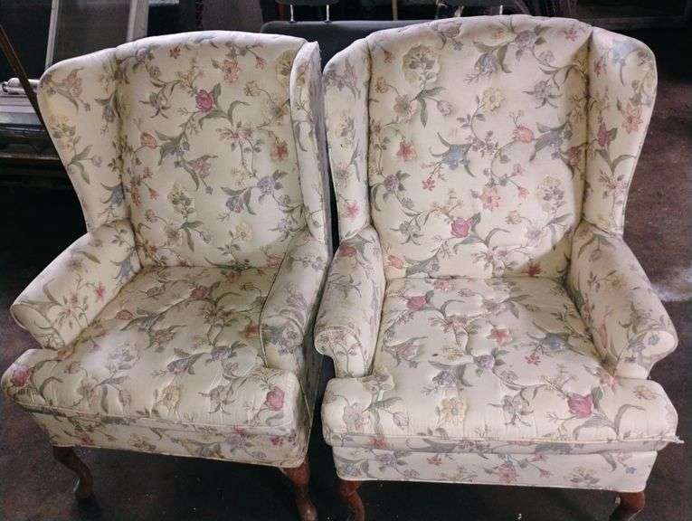 2 wing back chairs
