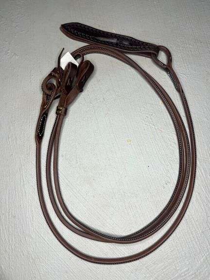 Rolled & Stitched Harness Leather Romal Reins (50")
