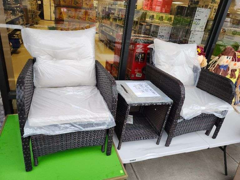 3 piece wicker patio set